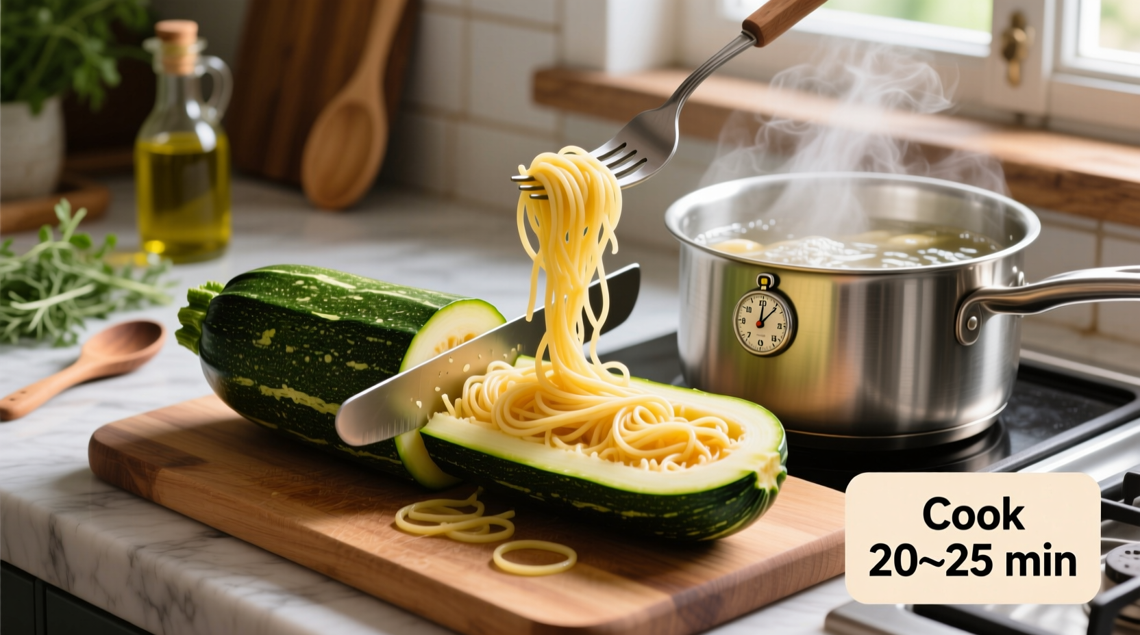 how long do you cook squash spaghetti