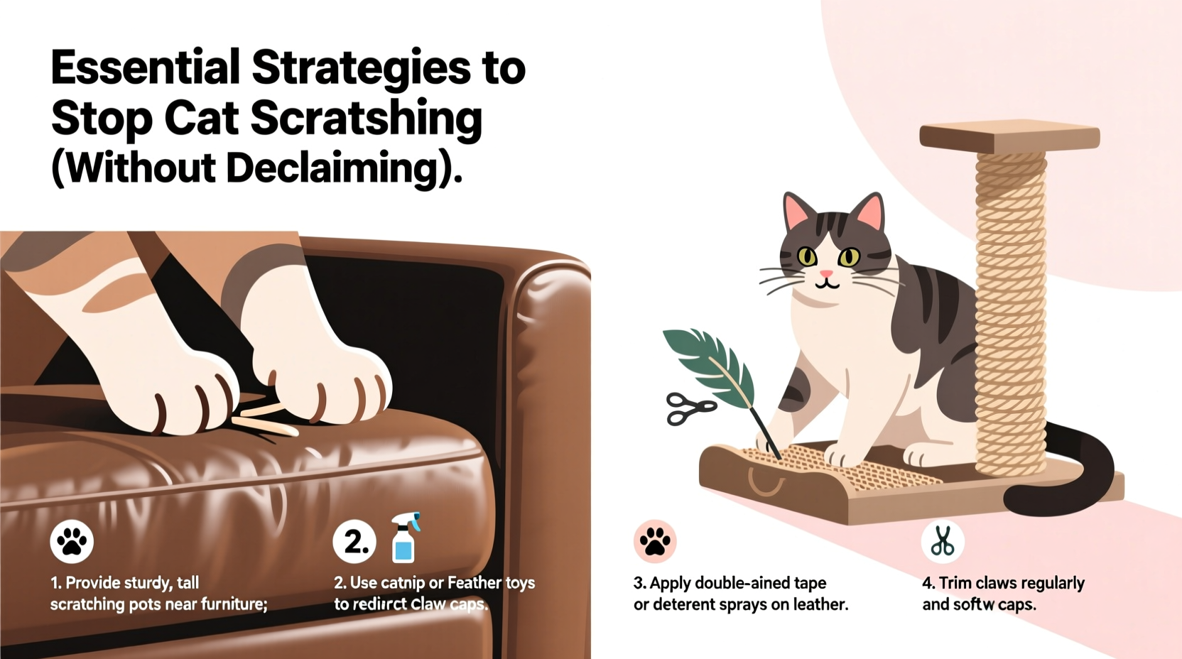 essential strategies to stop your cat from scratching leather furniture without declawing
