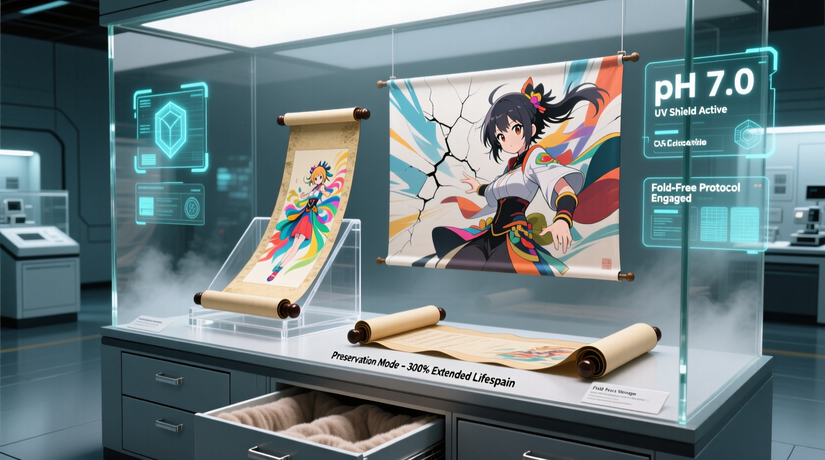 laundry tips anime scroll canvas banner care