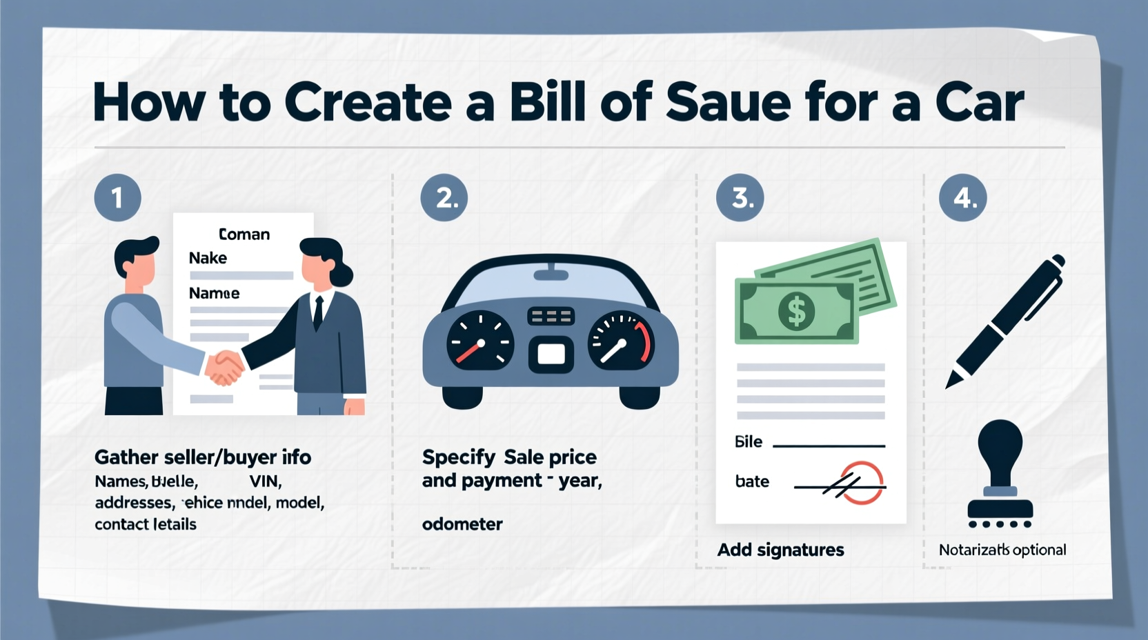 how to create a bill of sale for a car