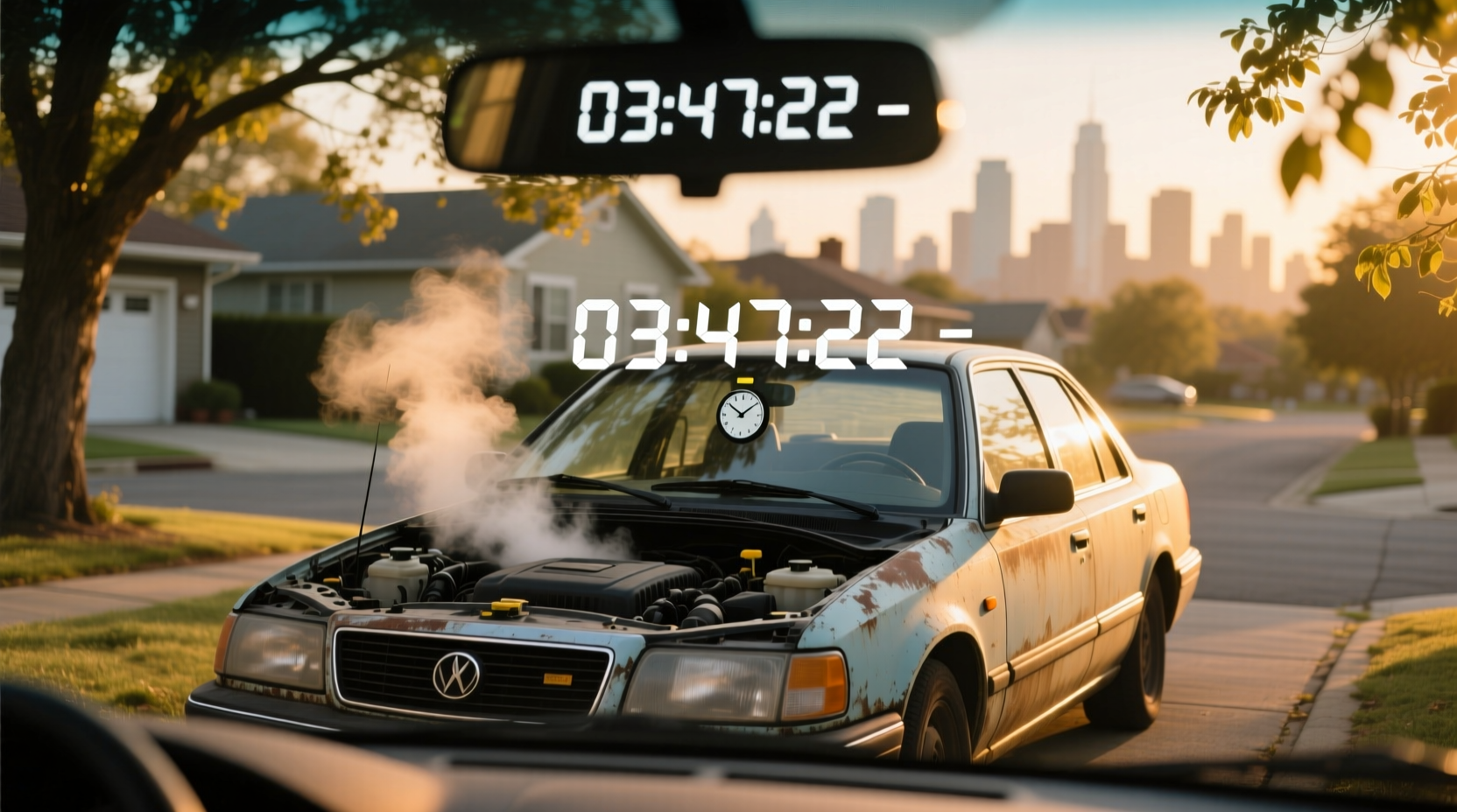 how long can you keep your car running while parked