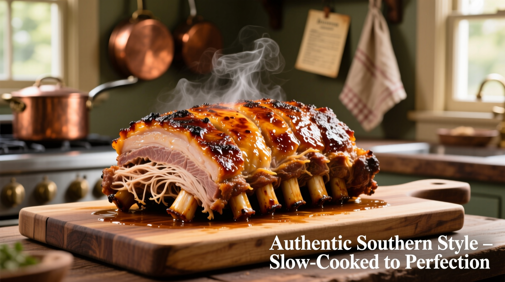 Perfectly cooked Boston butt pulled pork on cutting board