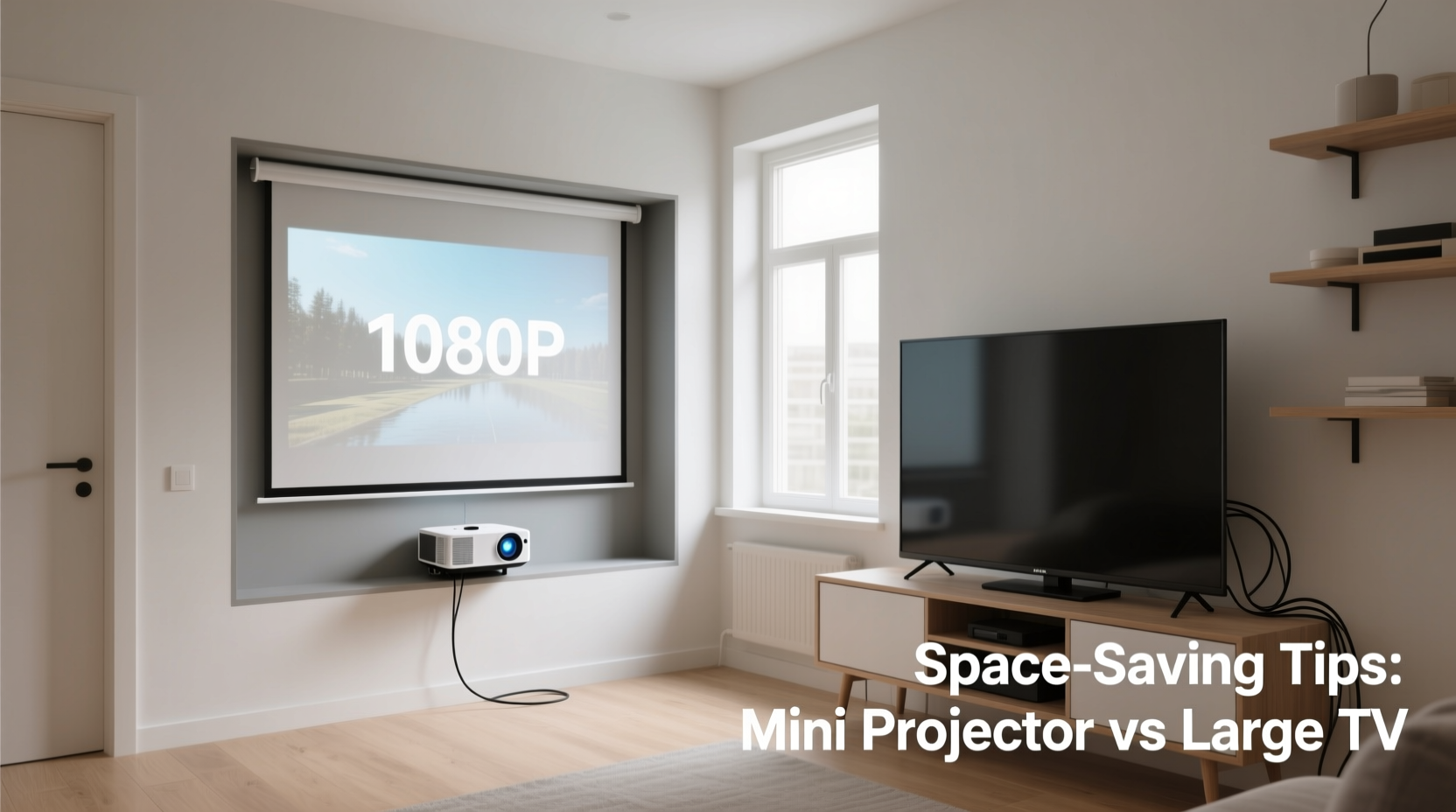 mini projector vs large tv for small apartments space saving tips