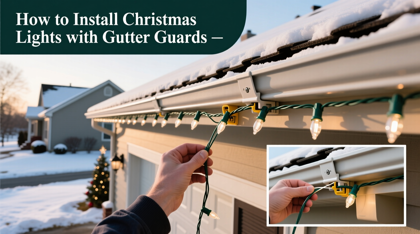 how to install christmas lights with gutter guards