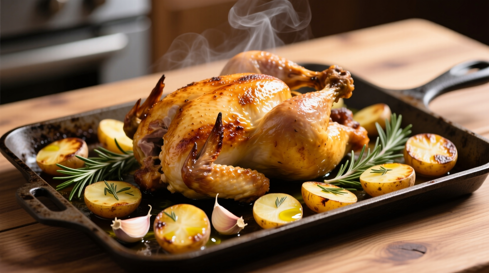 Oven roasted chicken and potatoes on sheet pan