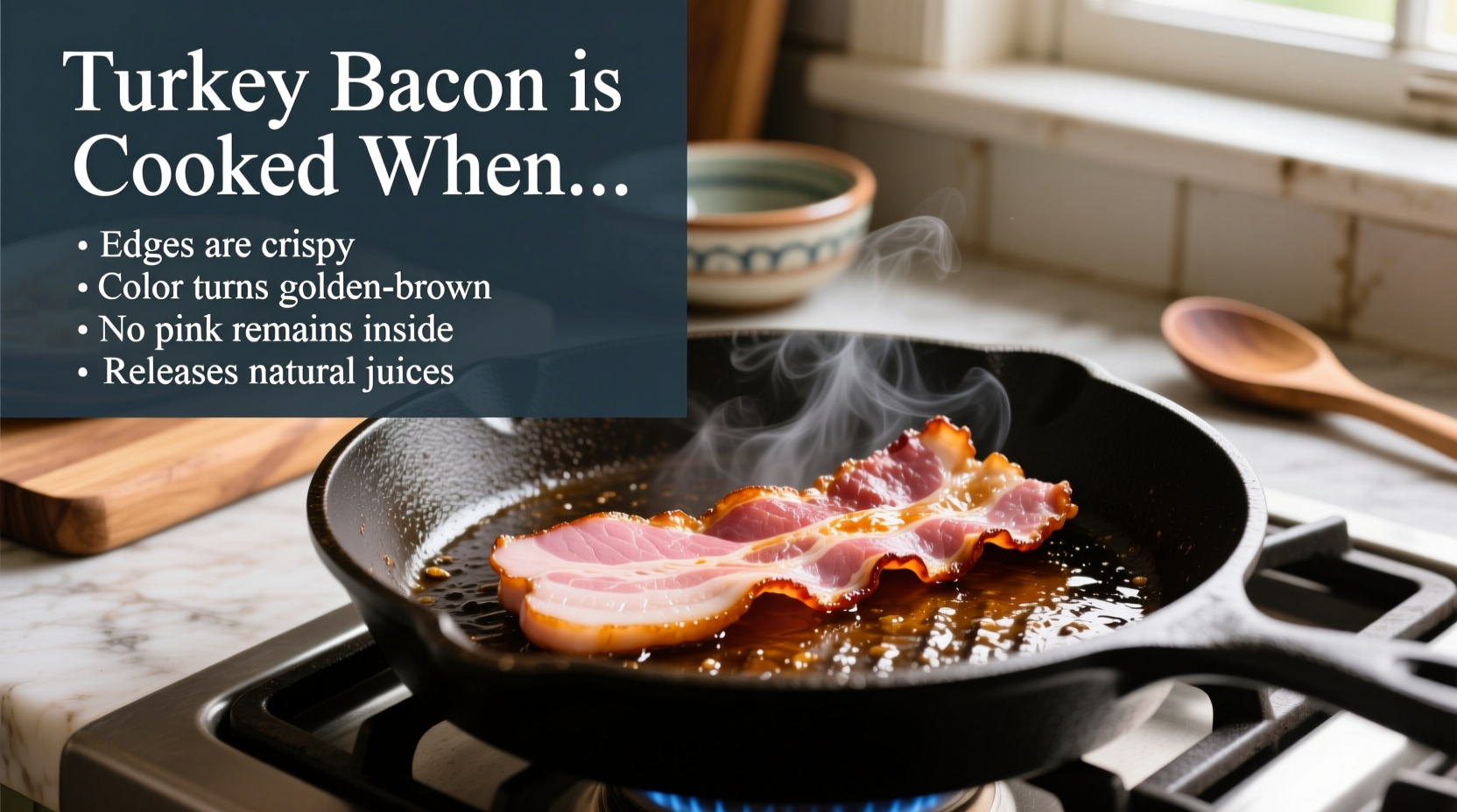 how to know when turkey bacon is cooked