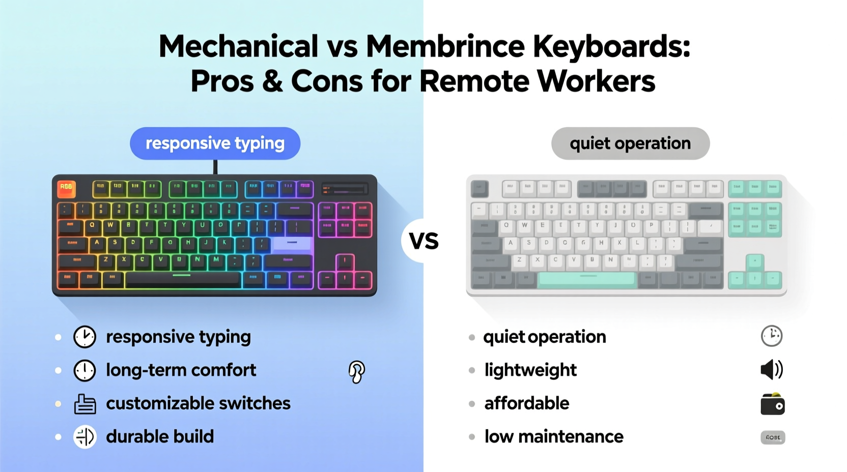 mechanical keyboard vs membrane for remote workers pros and cons