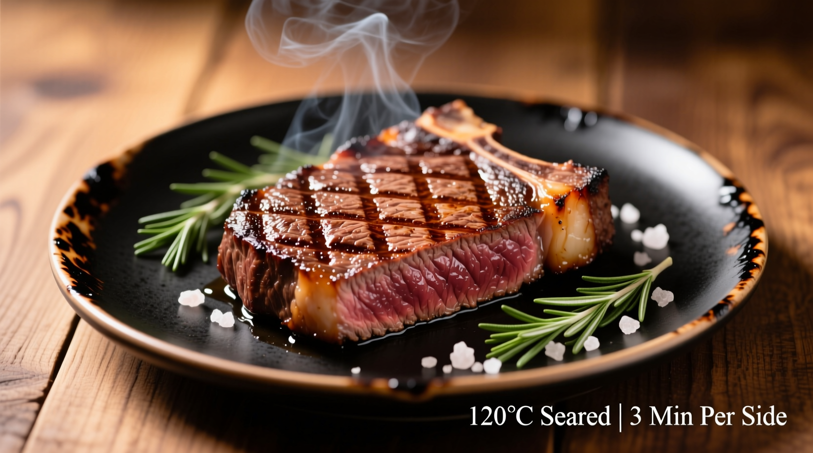 Perfectly seared hanger steak with grill marks