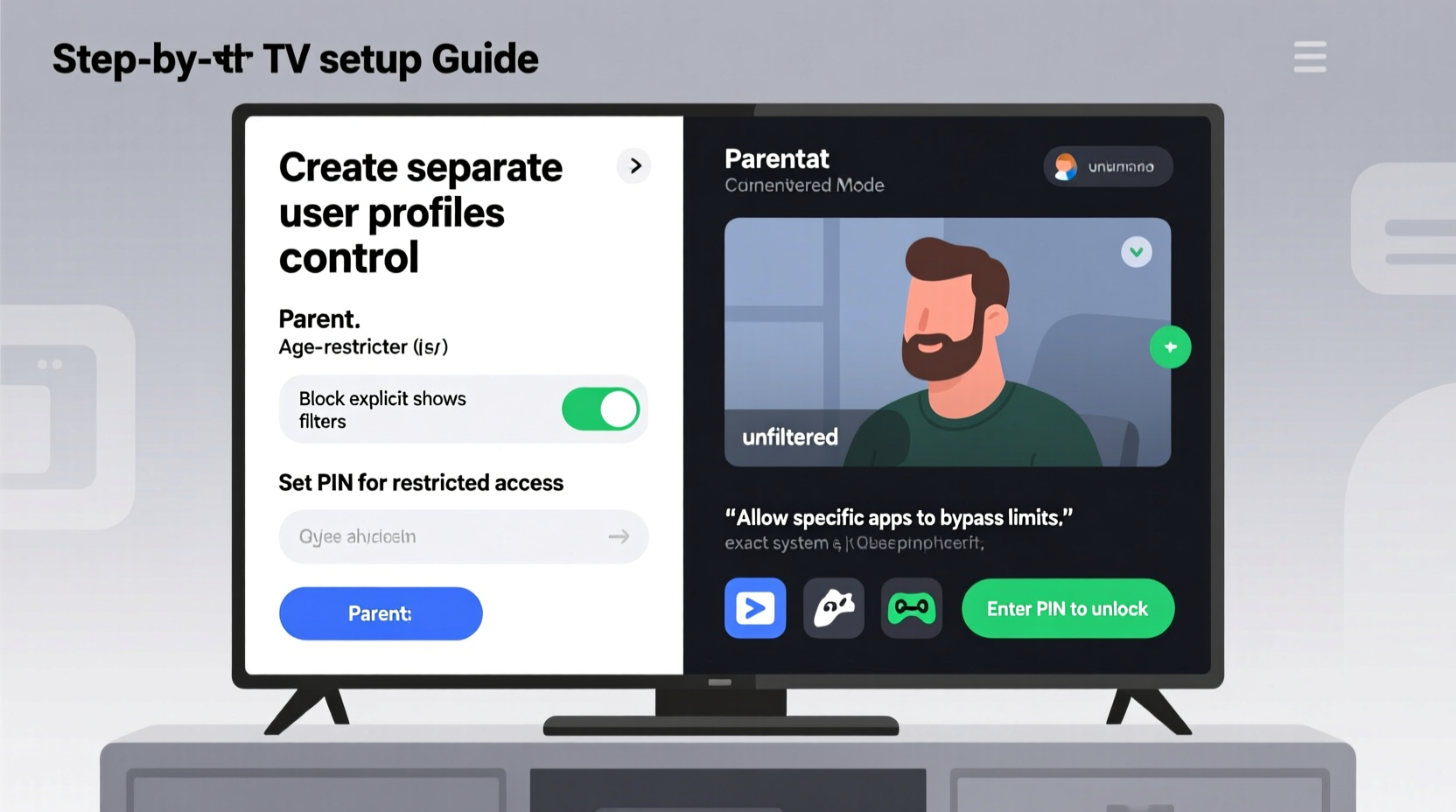 how to set up parental controls on a smart tv without limiting adult content