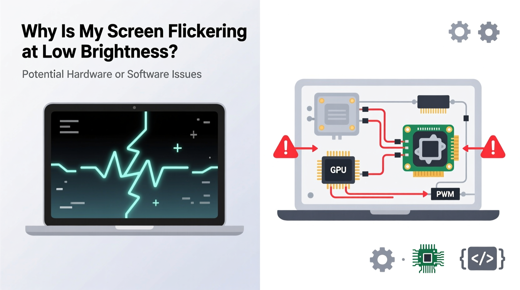 why is my screen flickering on low brightness potential hardware or setting issues