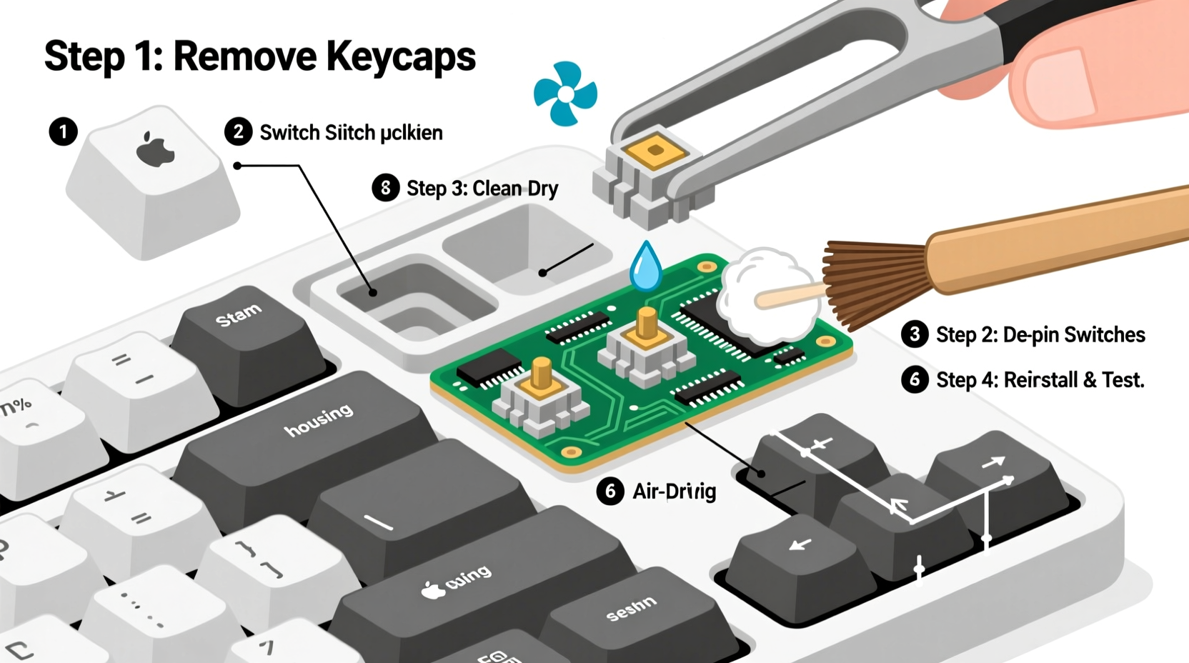 step by step guide to safely cleaning your mechanical keyboard switches