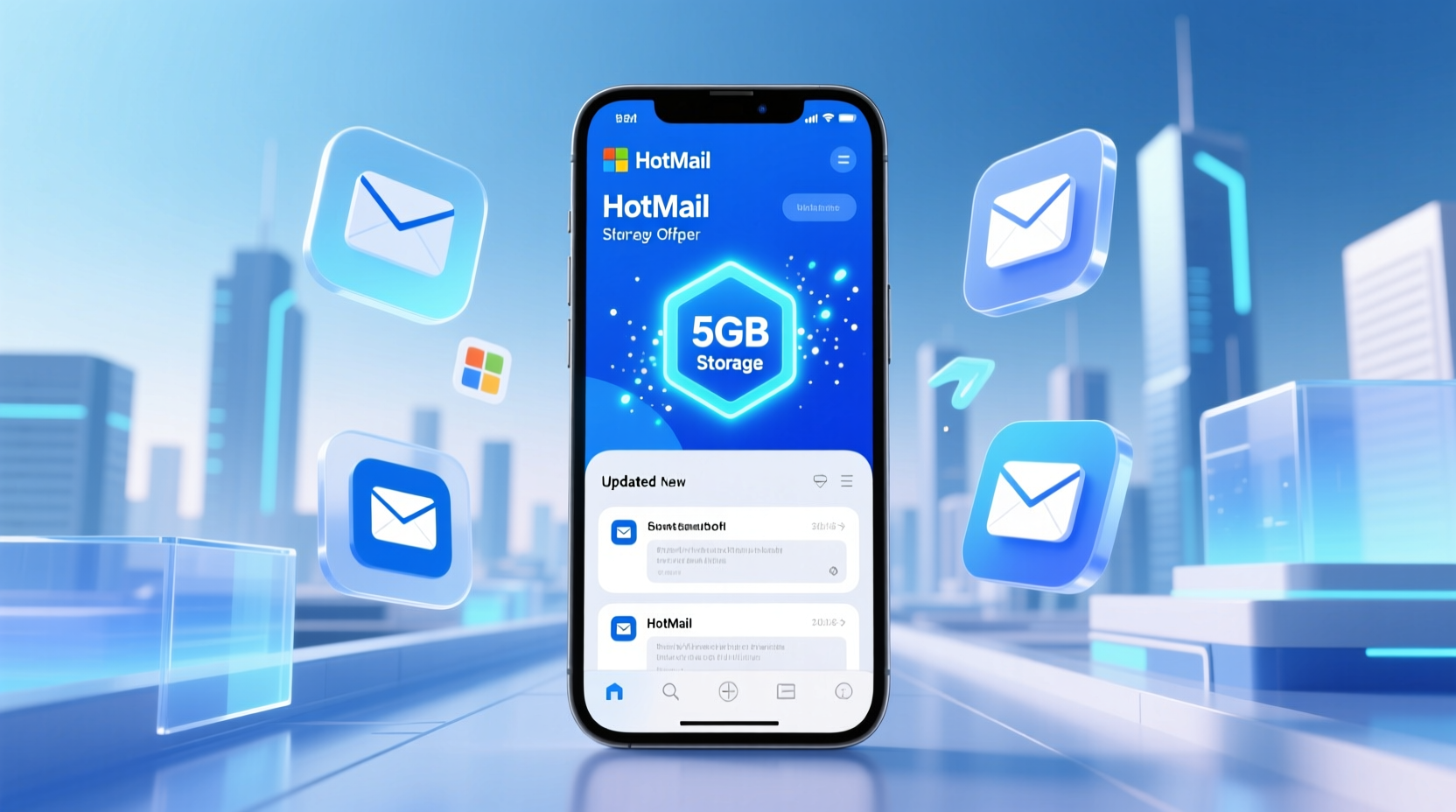 microsoft revamps hotmail offers 5gb to start