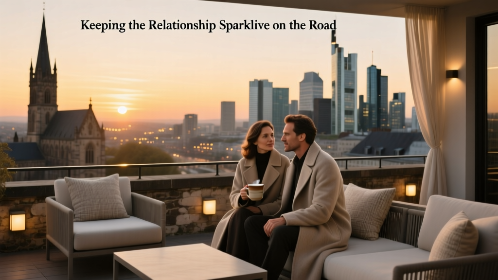 a couple watching the sunset as they overlook a city in Europe