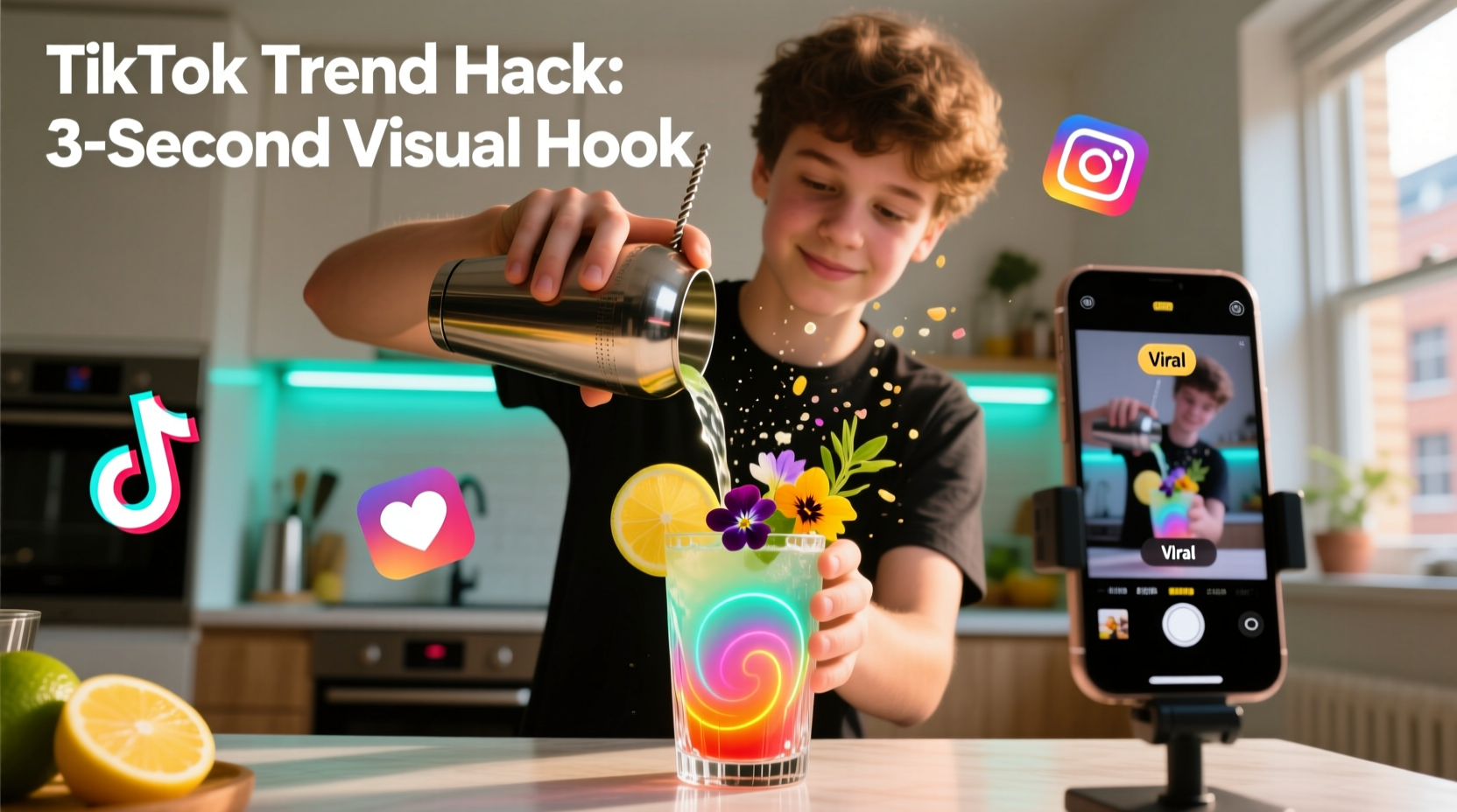 how to use TikTok trends to create viral cocktail videos from home
