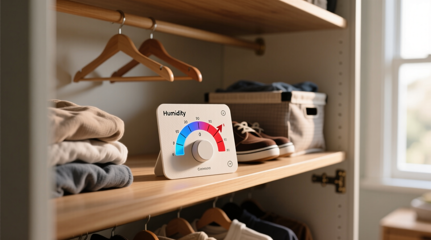 closet humidity control indicator card vs app