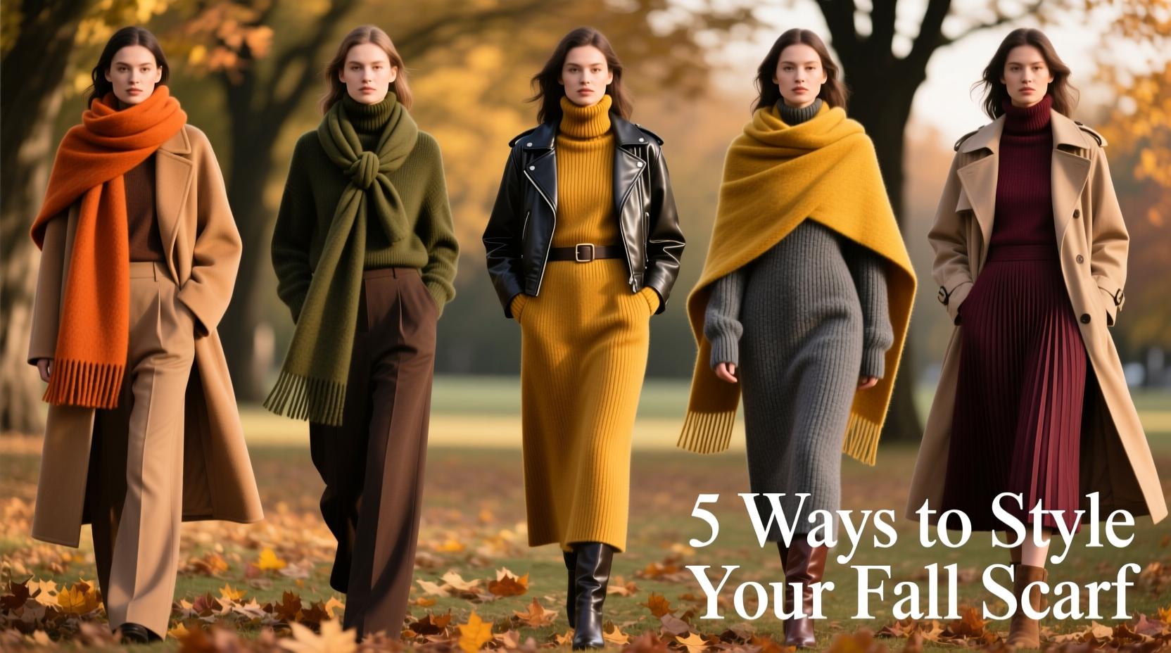 how to style a scarf in 5 different ways for fall outfits