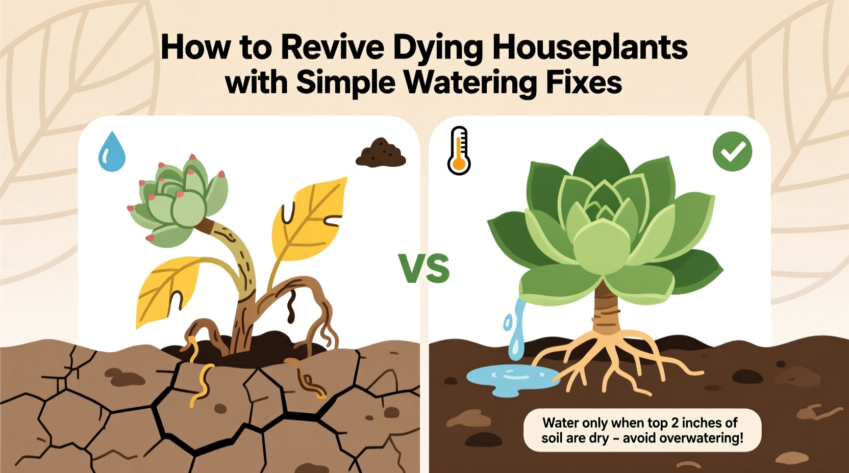 how to revive dying houseplants with simple watering fixes