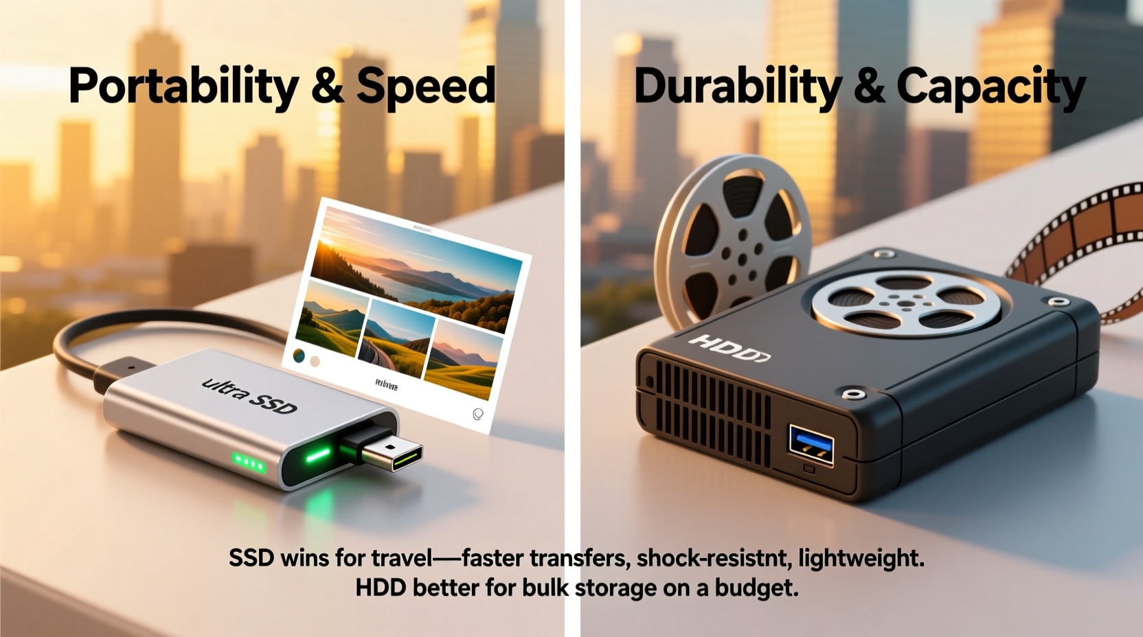 portable ssd vs external hdd which is better for photo backups on the go