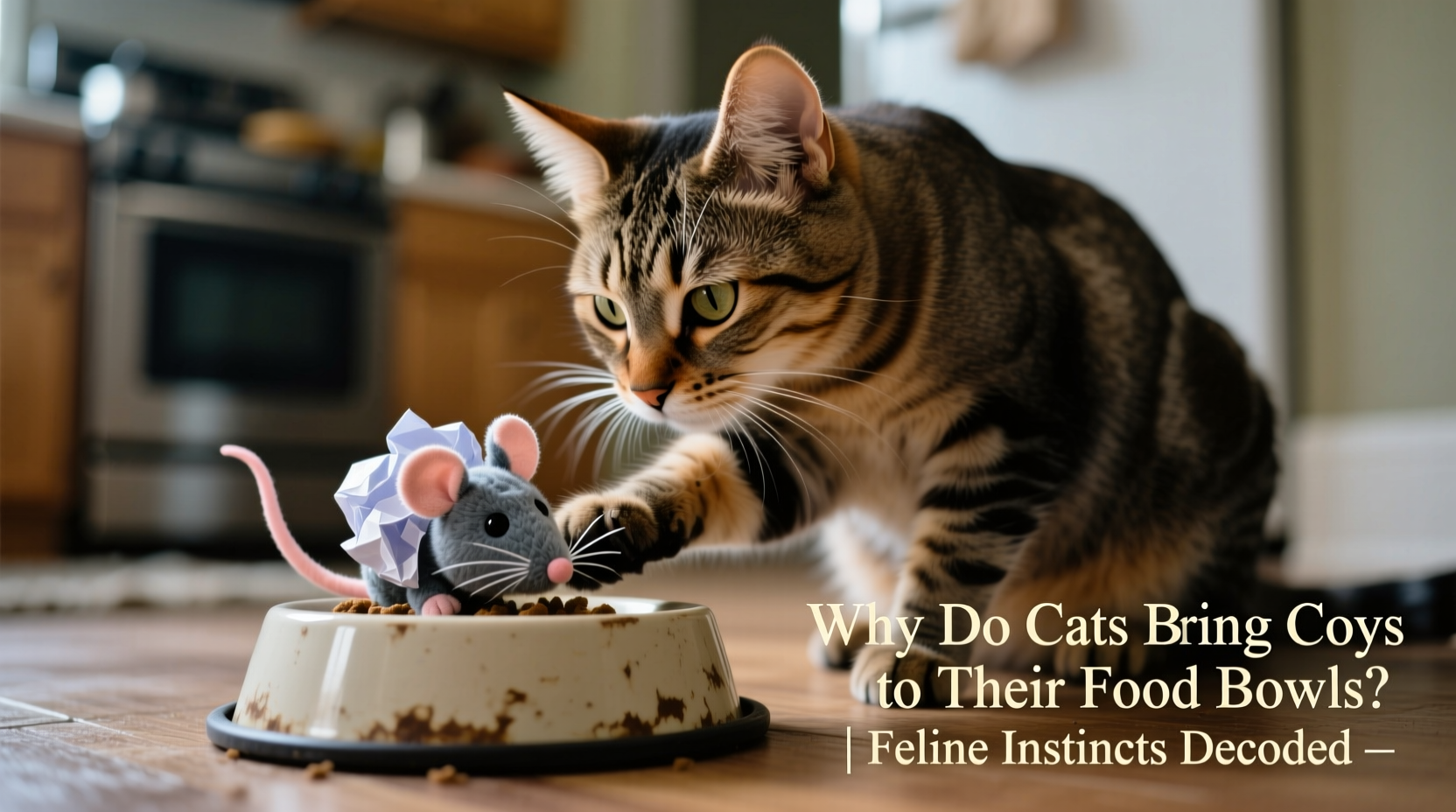 why do cats bring toys to their food bowls feline instincts decoded