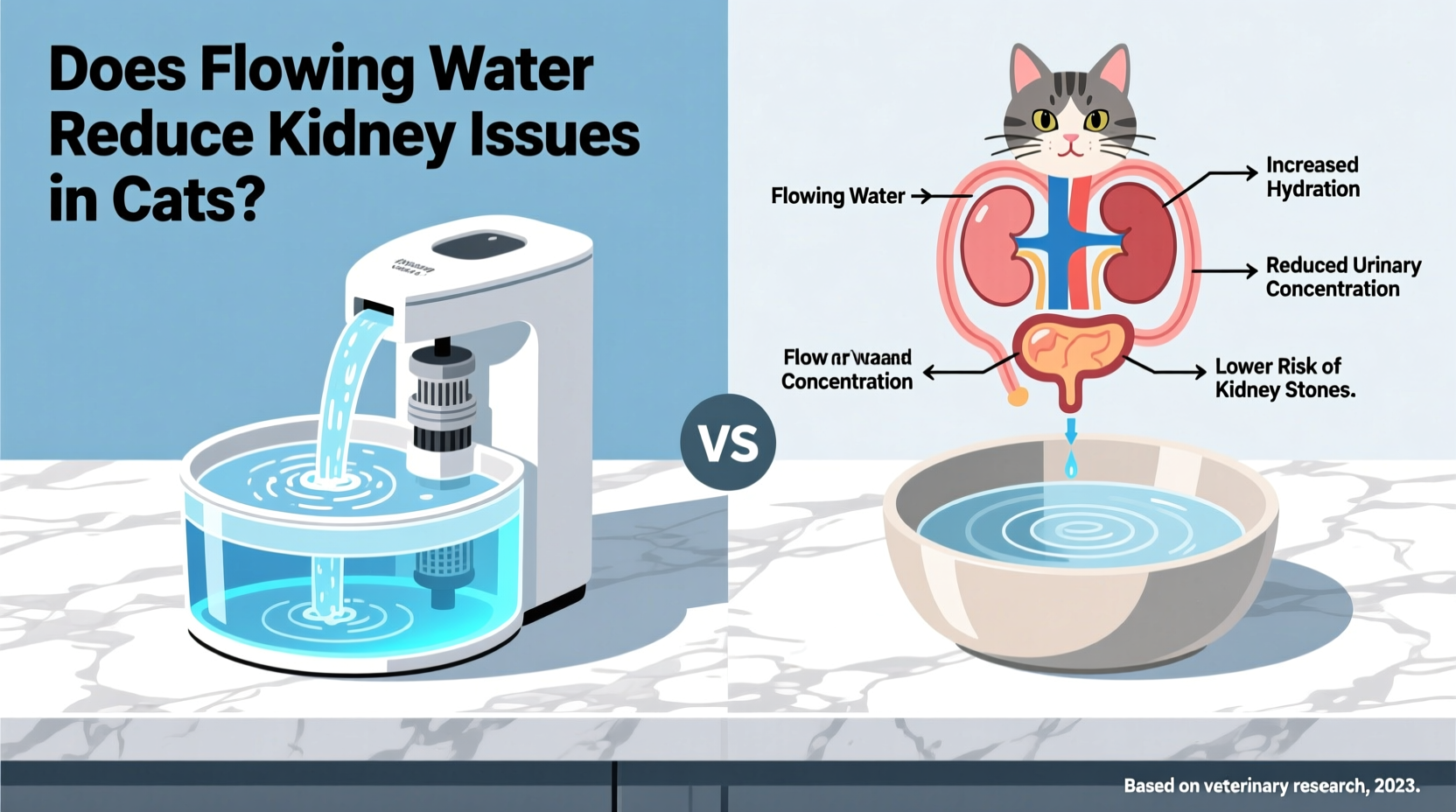 cat water fountain with filter vs open bowl does flowing water reduce kidney issues