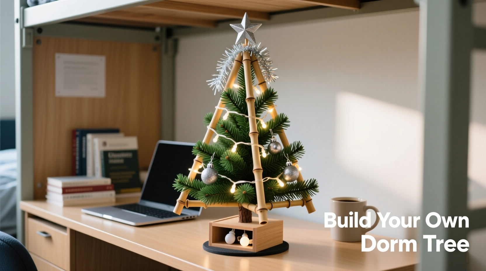 how to build a portable tabletop christmas tree for dorm rooms