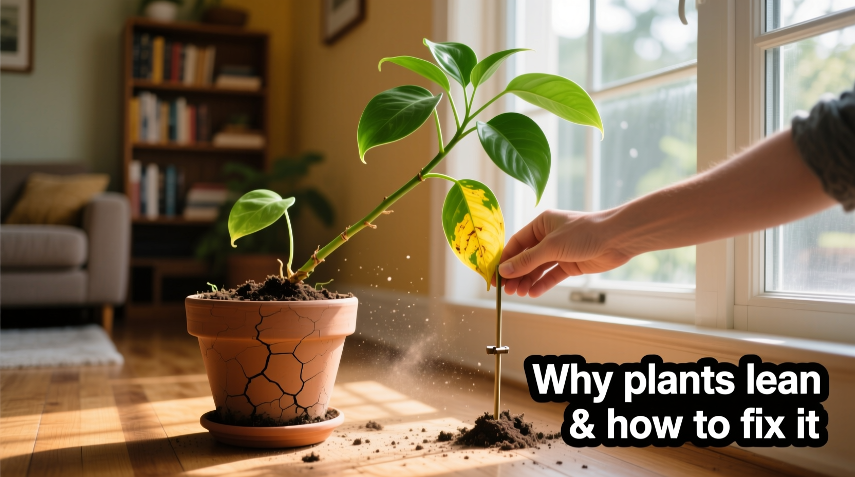 why is my houseplant leaning toward the window and how to fix it