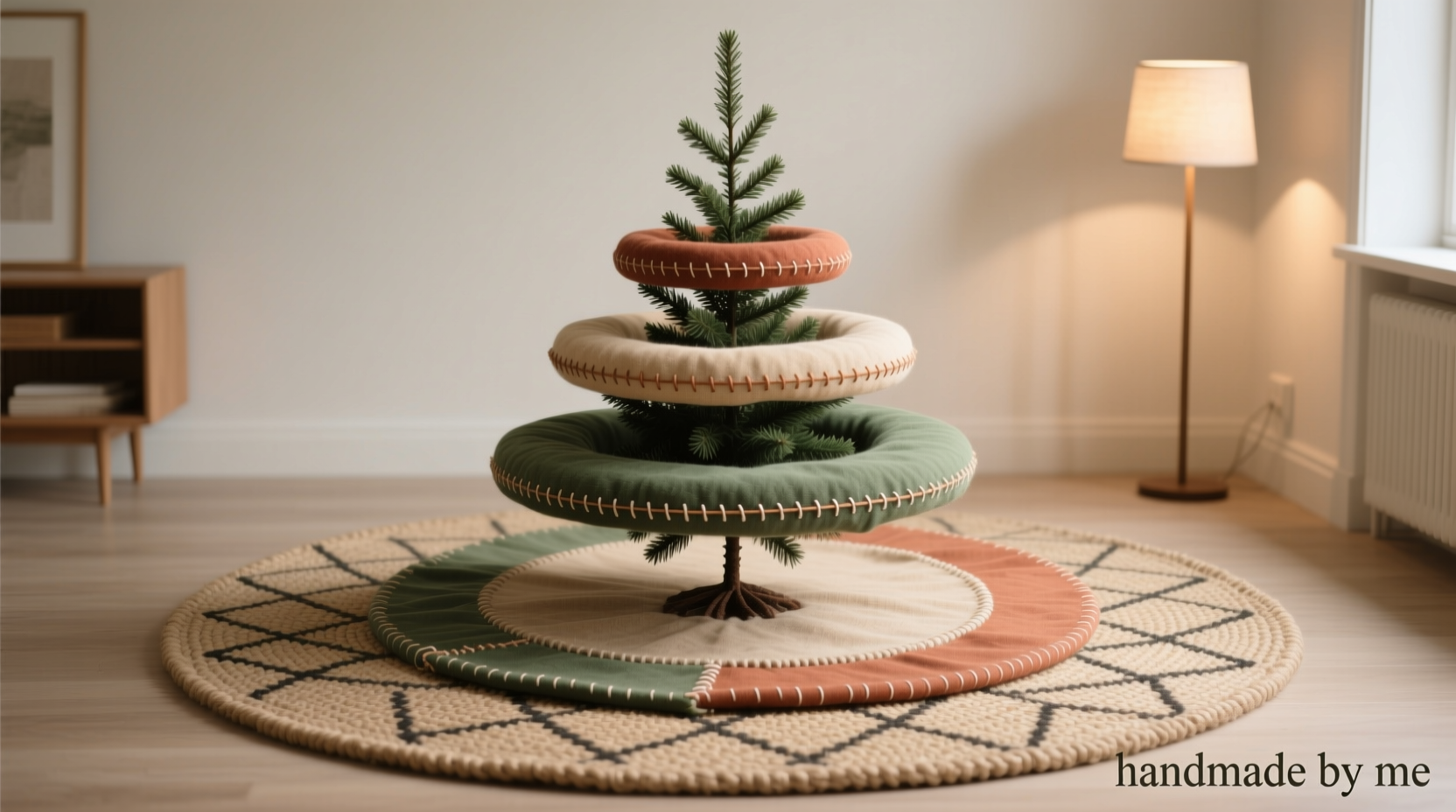 tree skirt alternatives for small spaces using rugs or handmade fabric circles