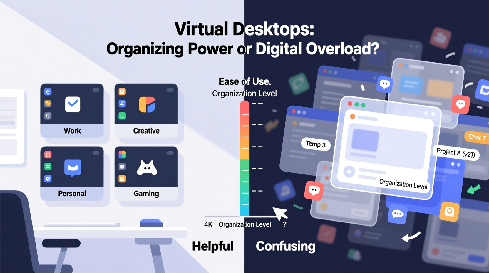 are virtual desktops helpful for organization or confusing to use