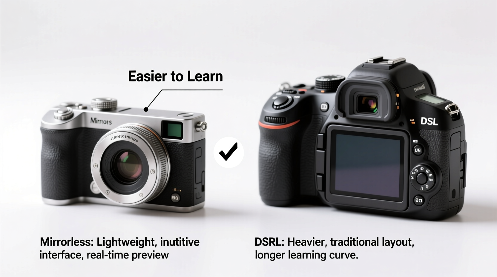 mirrorless vs dslr cameras for beginners which is easier to learn