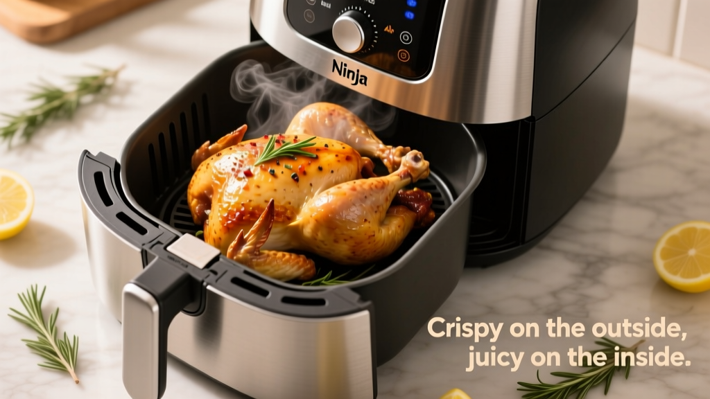 Whole Chicken in Ninja Dual Air Fryer: Crispy & Juicy