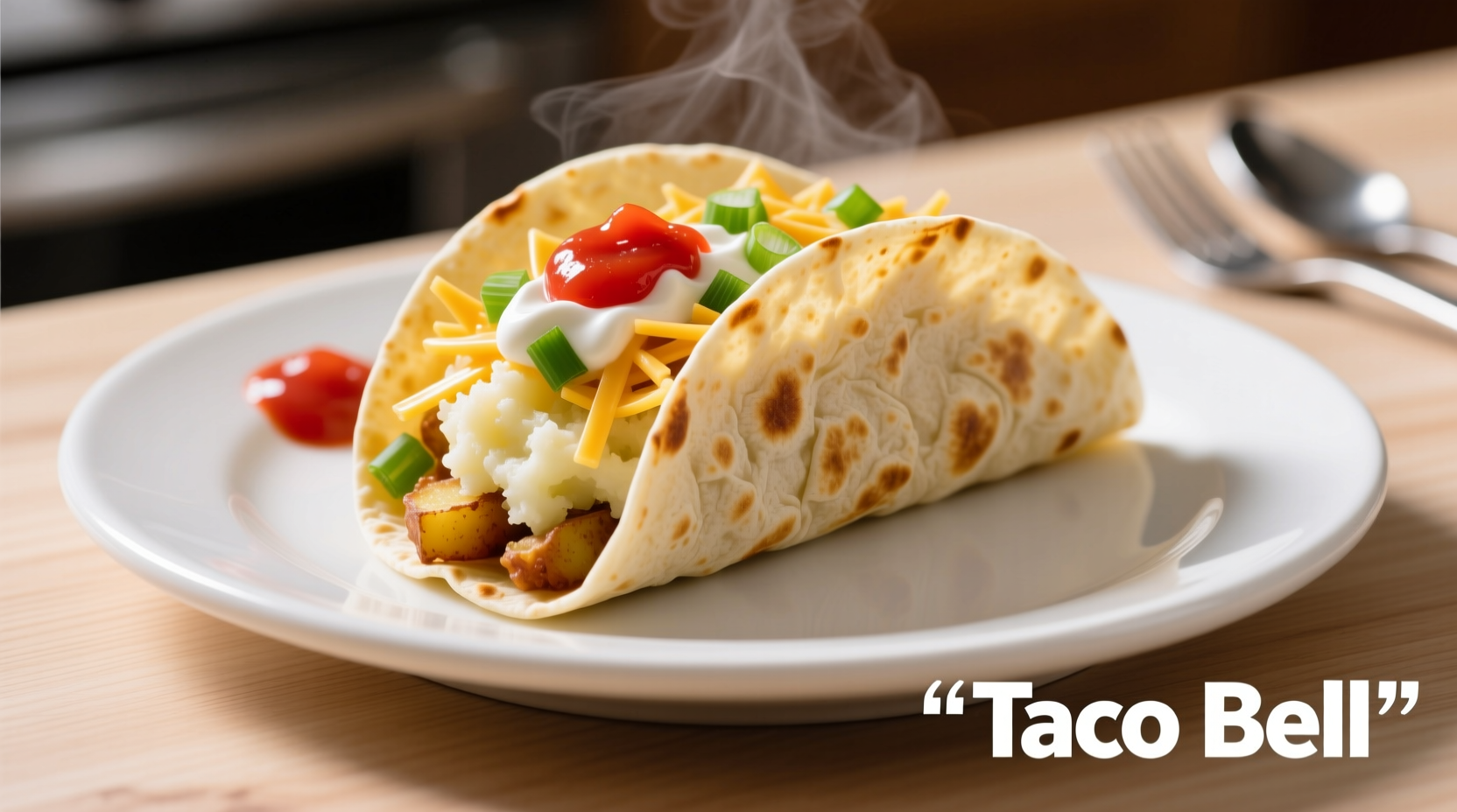 Taco Bell Potato Soft Taco on white plate