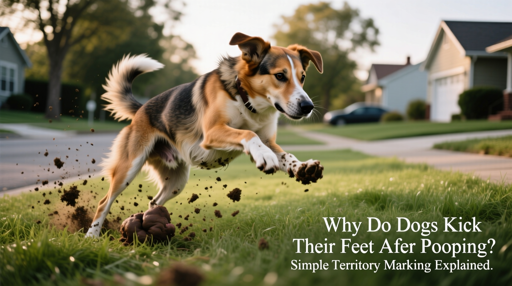 why do dogs kick their feet after pooping simple territory marking explained