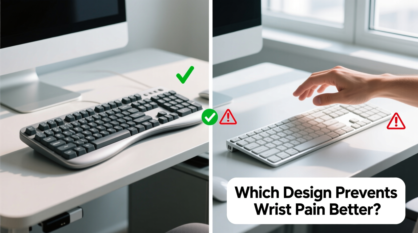 ergonomic keyboards vs standard ones which prevents wrist pain better