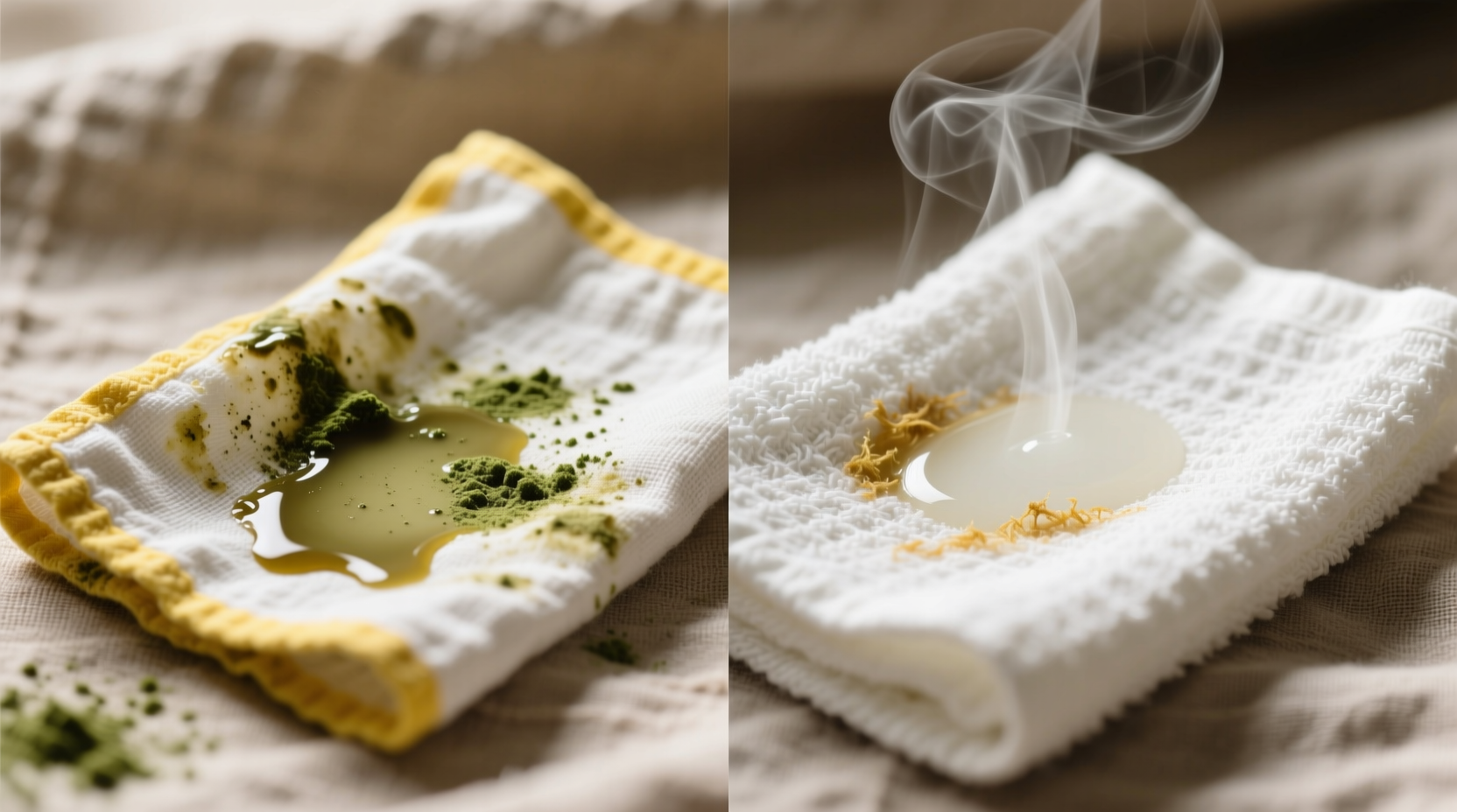 matcha latte stain removal on linen