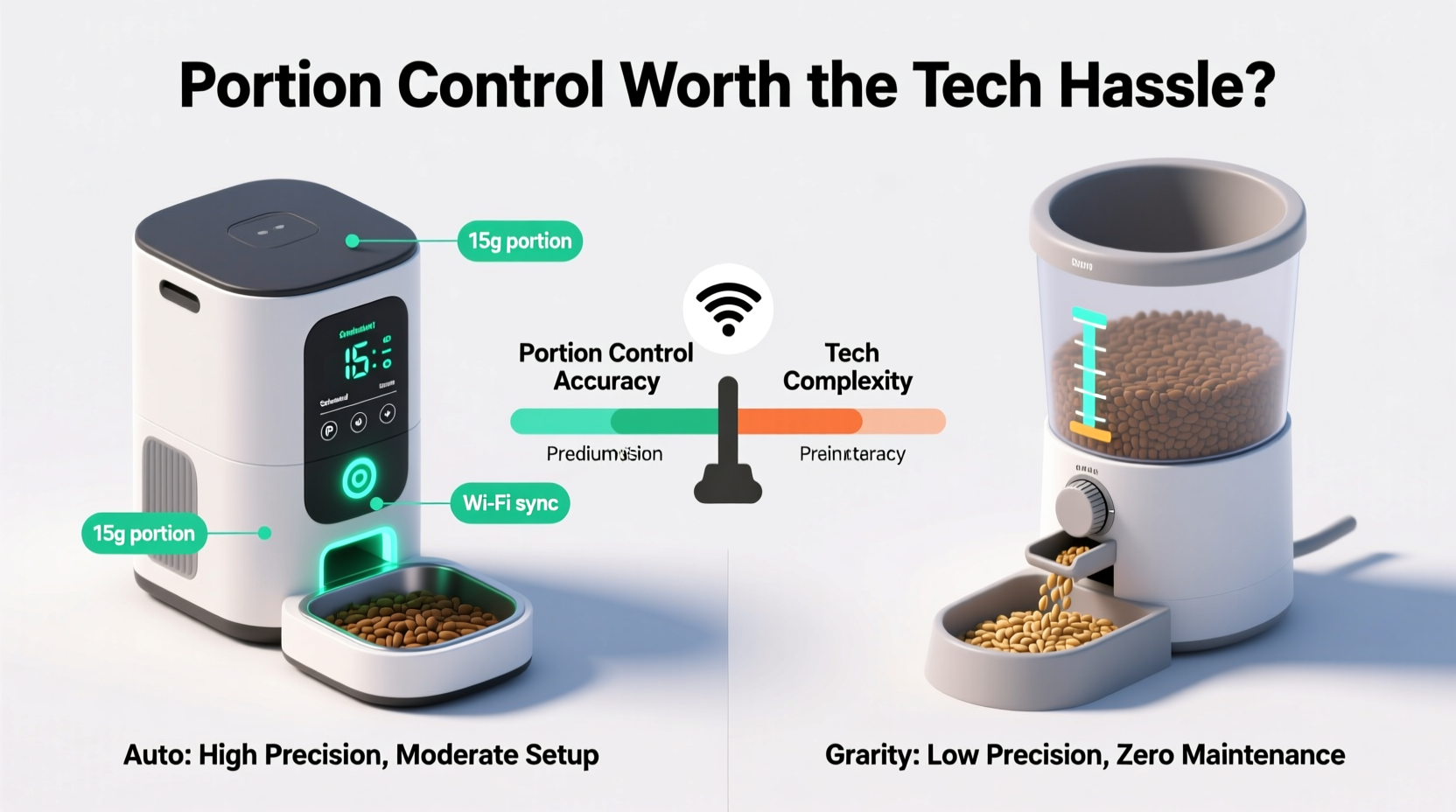 automatic pet feeder vs gravity feeder is portion control worth the tech hassle