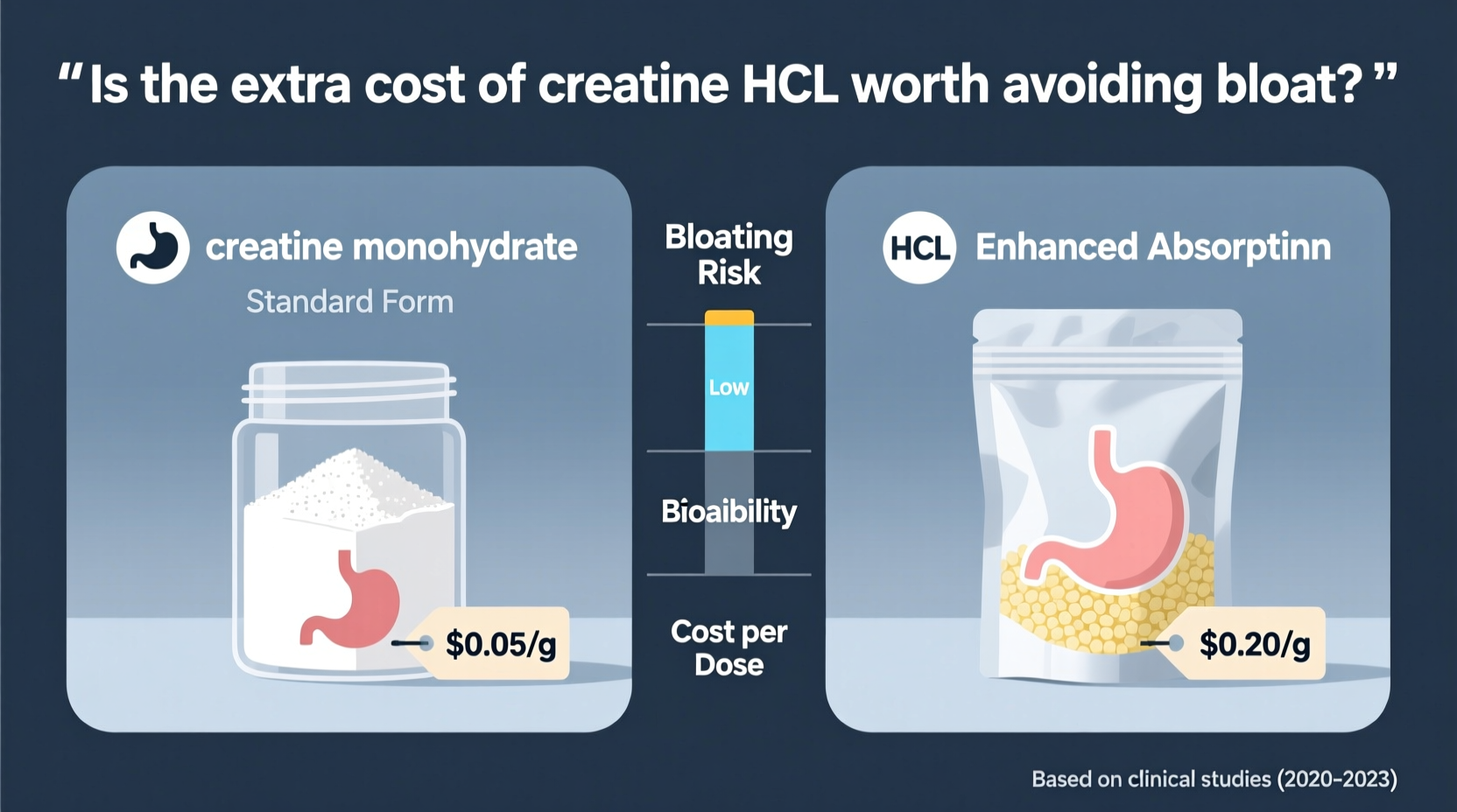 creatine monohydrate vs hcl is the extra cost of hcl worth avoiding the bloat