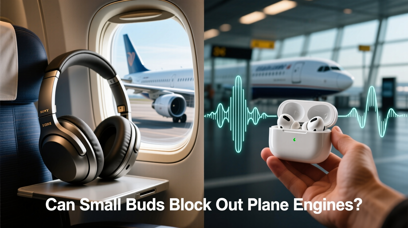 noise cancelling headphones vs earbuds can small buds really block out airplane engines