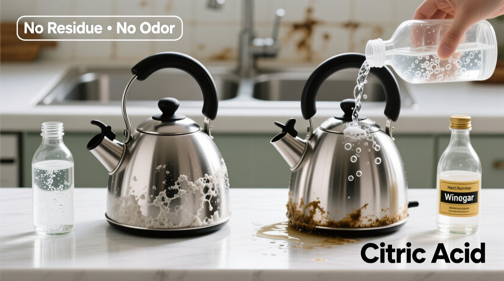 citric acid vs vinegar for descaling kettles