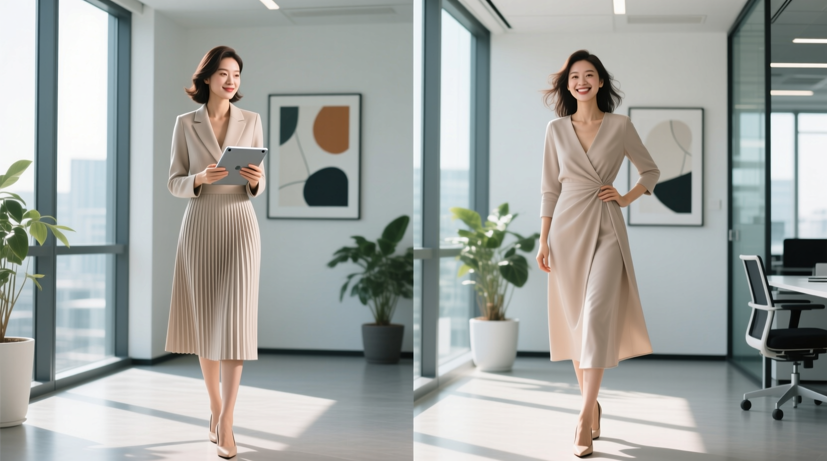pleated skirt vs midi wrap which office appropriate look feels fresher