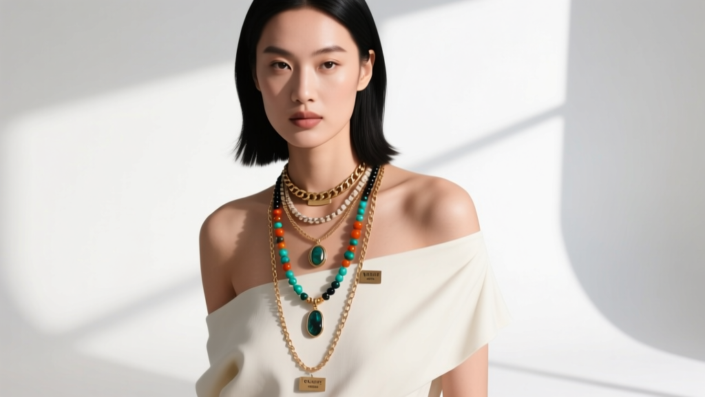 How to Layer Necklaces With Off-Shoulder Tops