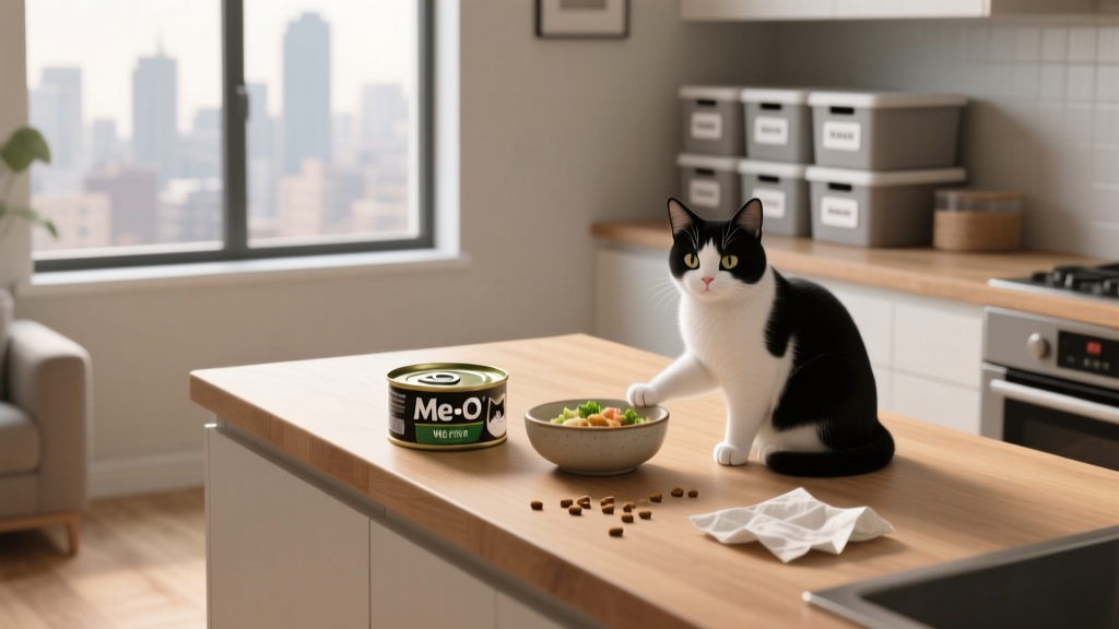 Me-O Wet Cat Food Review in Apartment Living