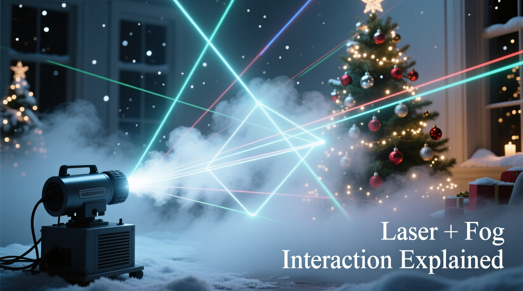 why do fog machines interact strangely with laser christmas displays