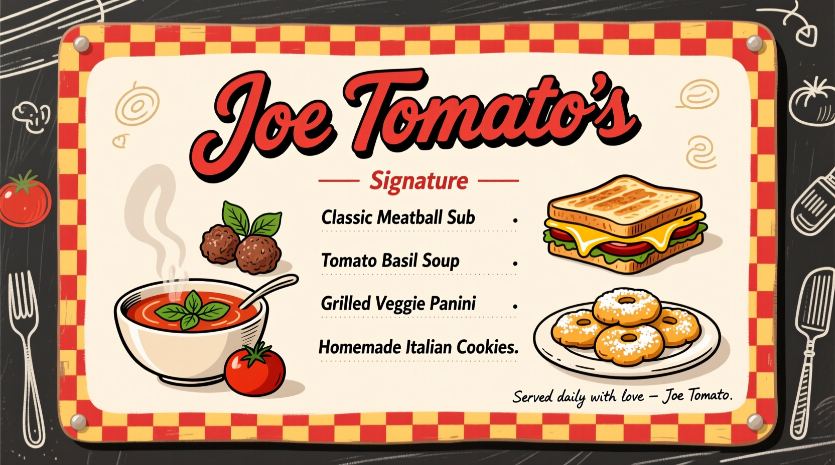 Joe Tomato Menu: Current Offerings & Signature Dishes