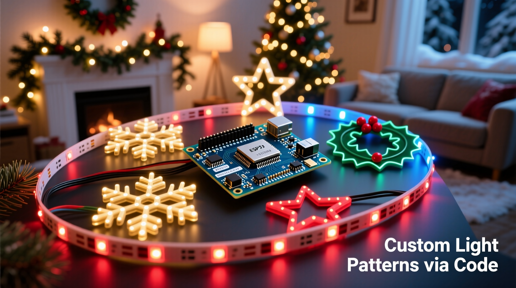 programmable microcontrollers for custom christmas light patterns