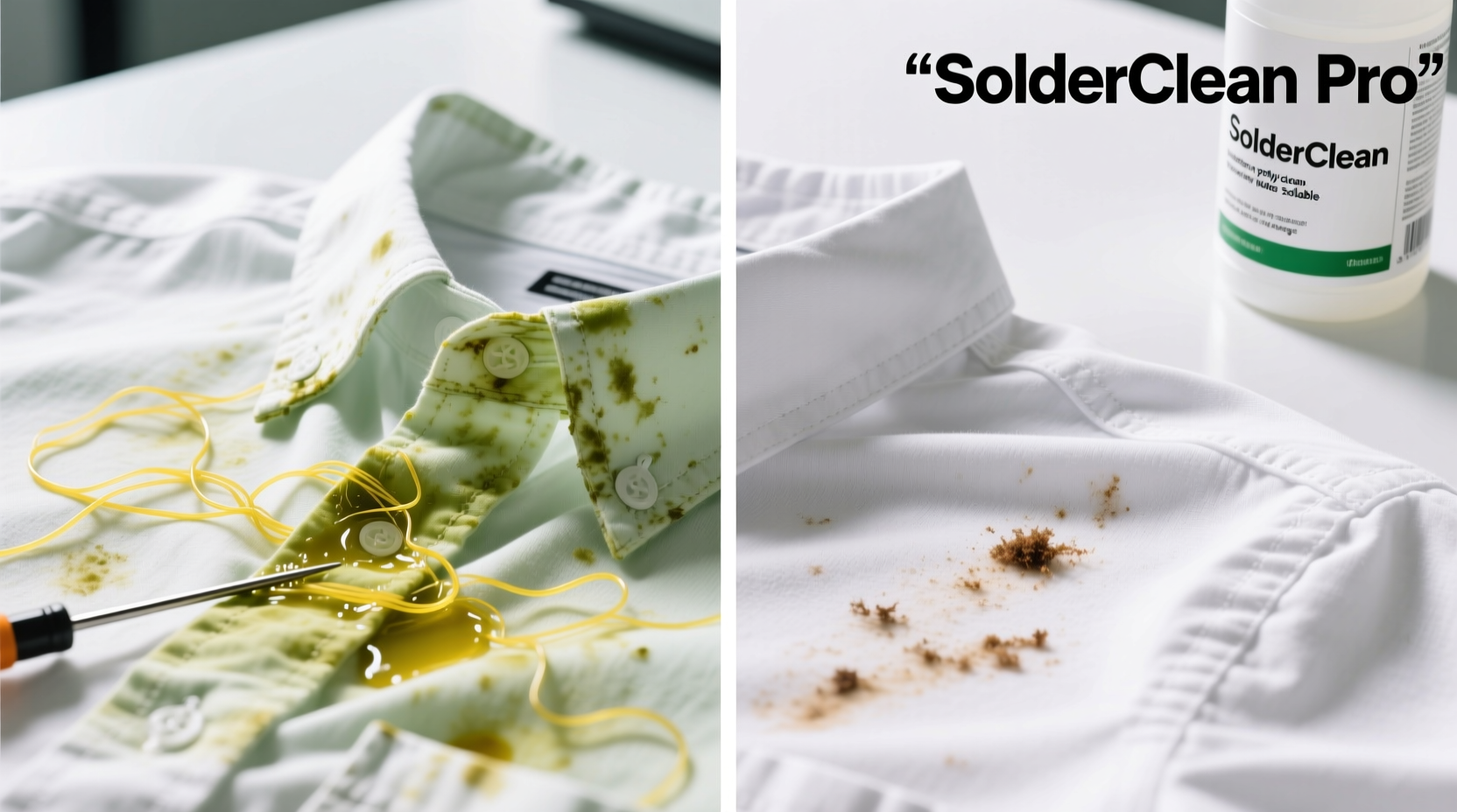how to remove solder flux stains safely