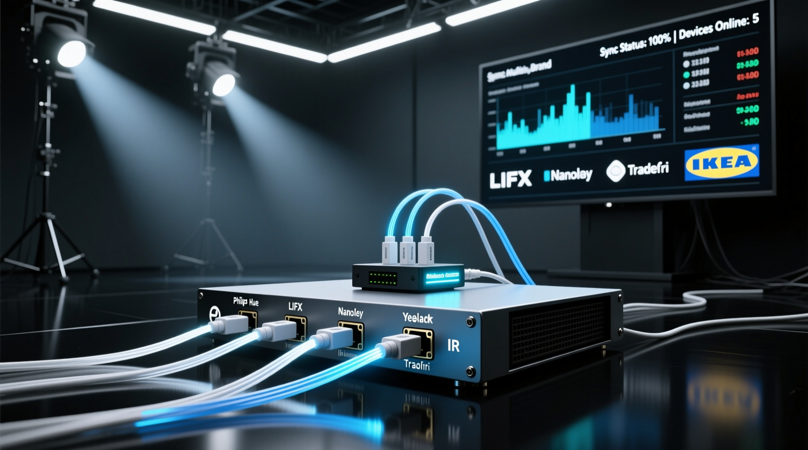 how to create a synchronized light show with multiple brands using ir extenders