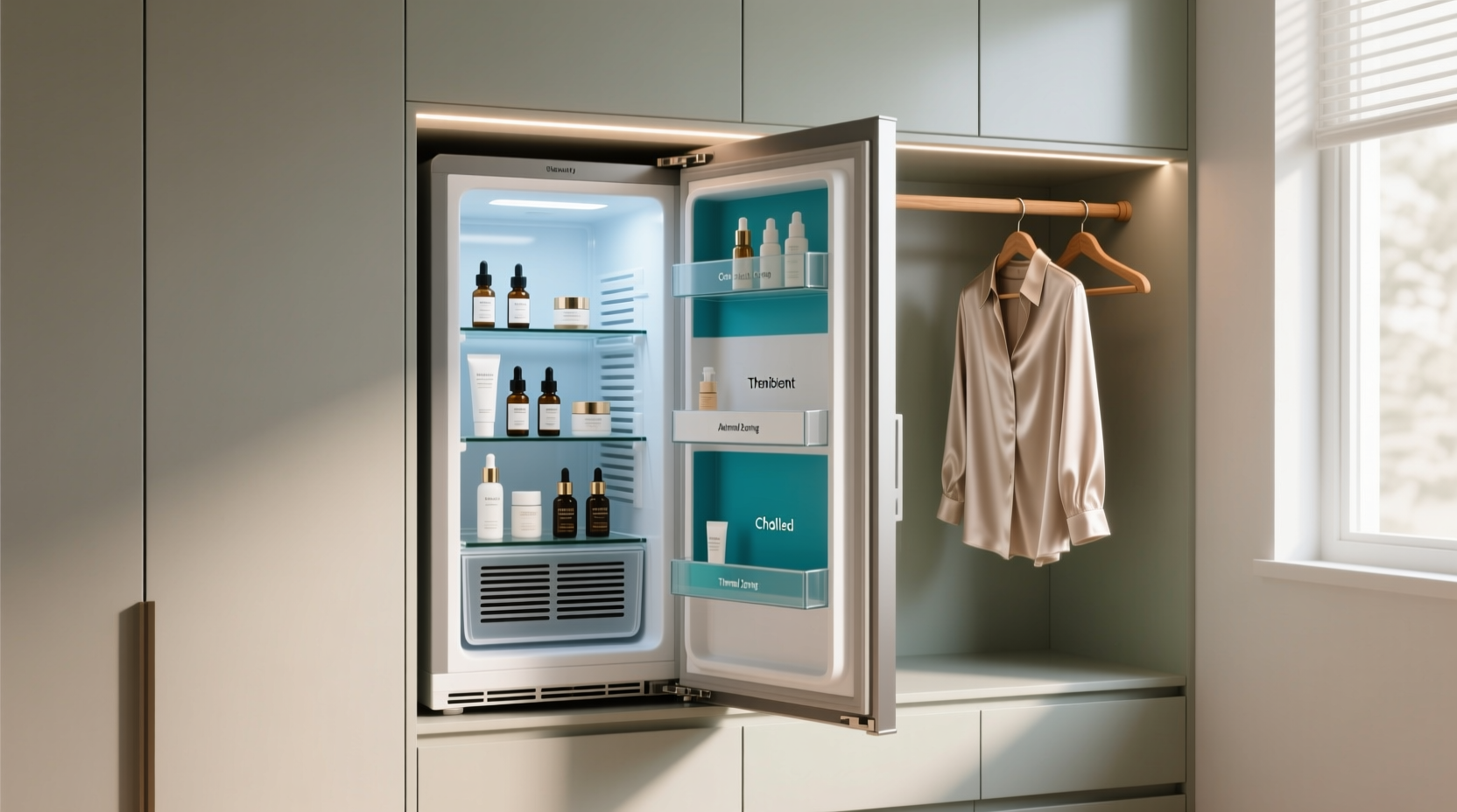 closet organization tips beauty fridge integration