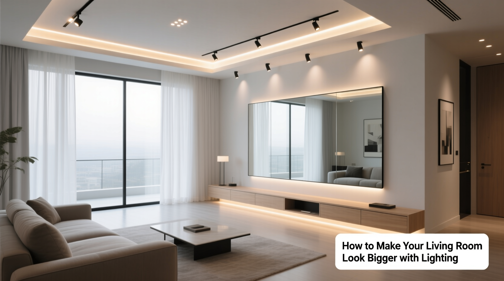 how to make your living room look bigger with lighting