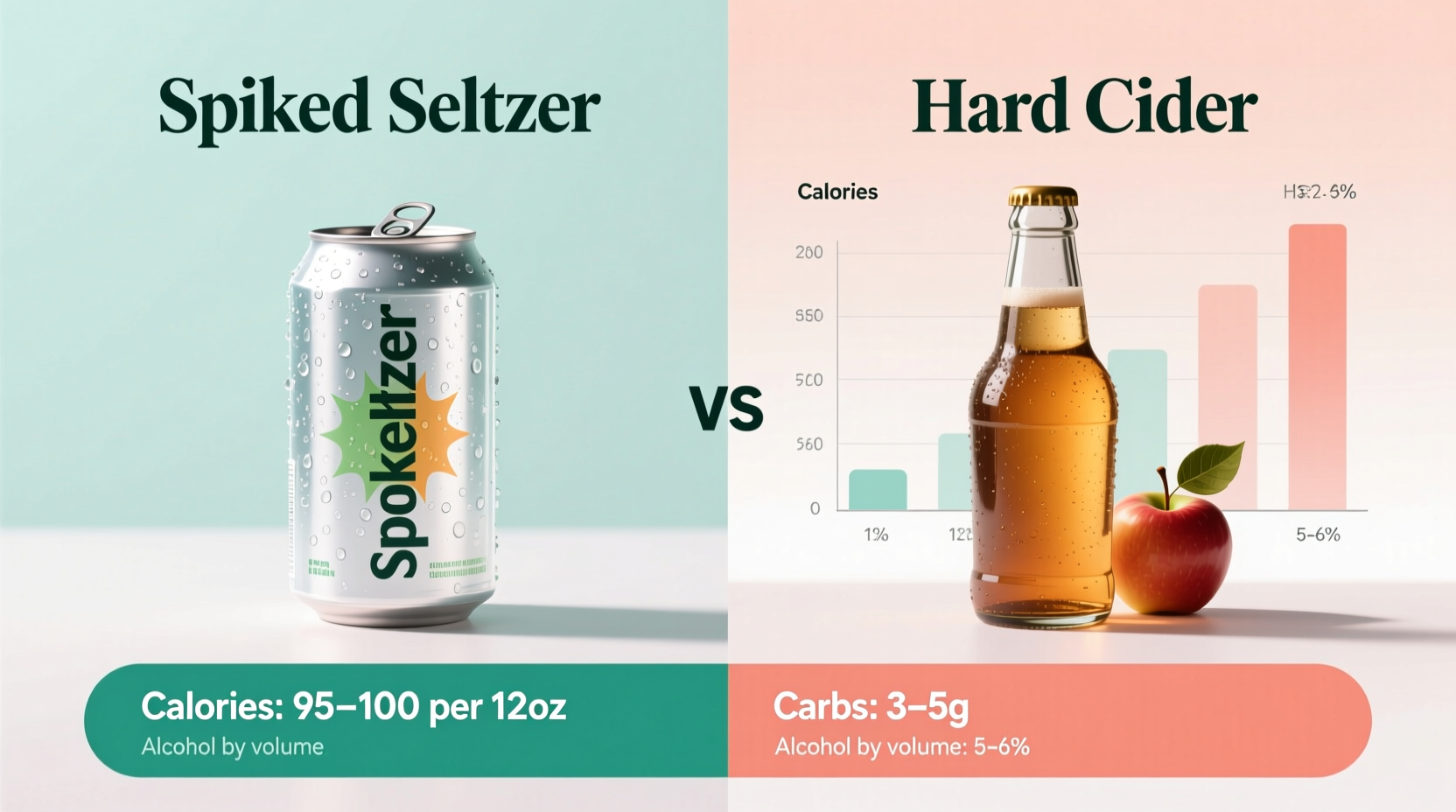 spiked seltzer vs hard cider which one’s lighter on calories and carbs
