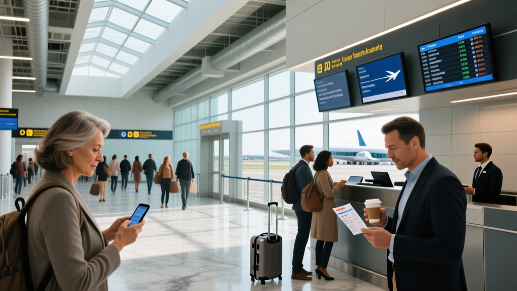 The departures and arrival display at an airport
